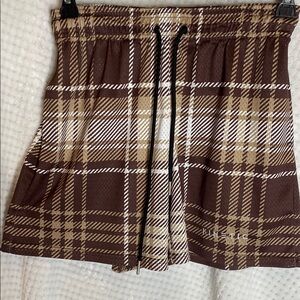Kinetic Brown Plaid Athletic Shorts
